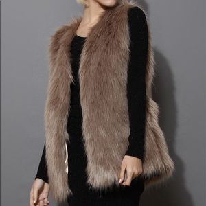 Brown / Taupe Faux Fur Vest